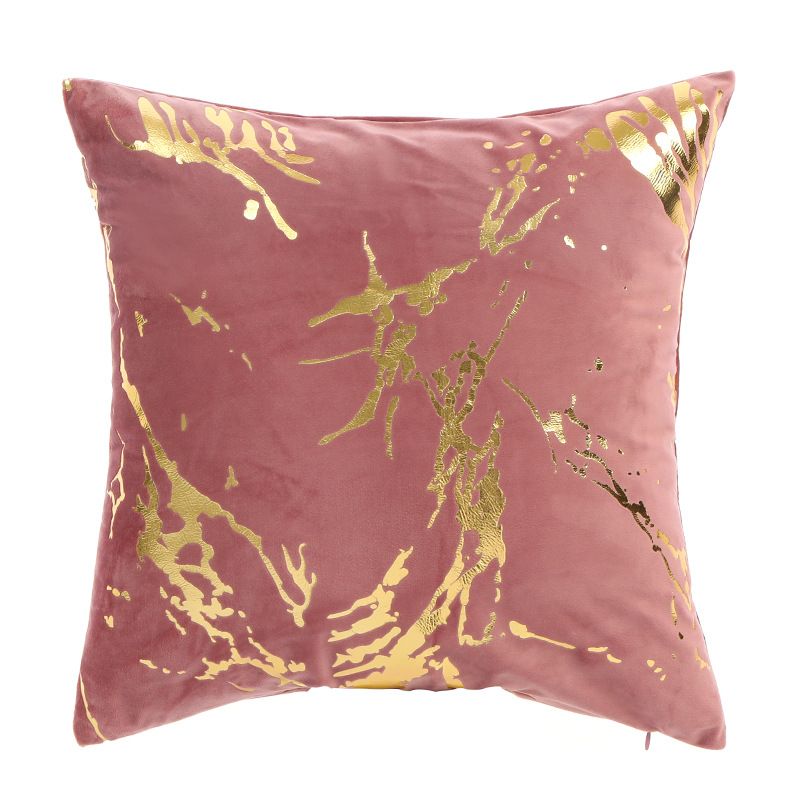 Home Garden Ins Pillow Marble Pattern Gold Stamping Light Luxury Dutch Velvet Pillow Sofa Pillow Bedside Cushion Backrest Cover_voghion.com