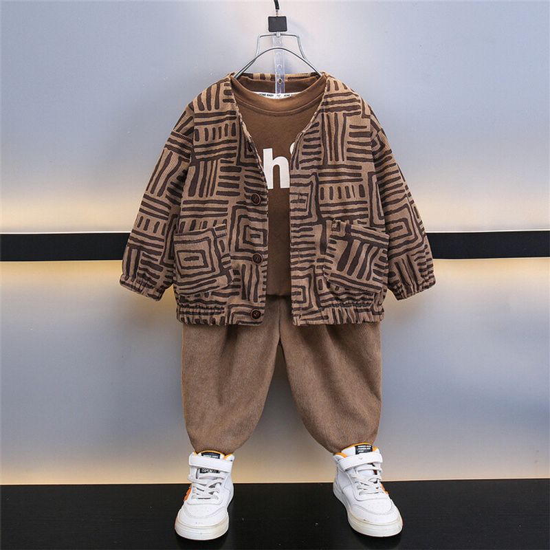 Costume din trei piese pentru mame și copii, băieți. Costume casual elegante pentru copii._voghion.com