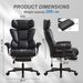 Office Chair With Foot Rest And Waist Lumber Support, Ergonomic Gaming Chair With Adjustable Height Headrest, High-Back Leather Reclining Chair For Home, Black_voghion.com