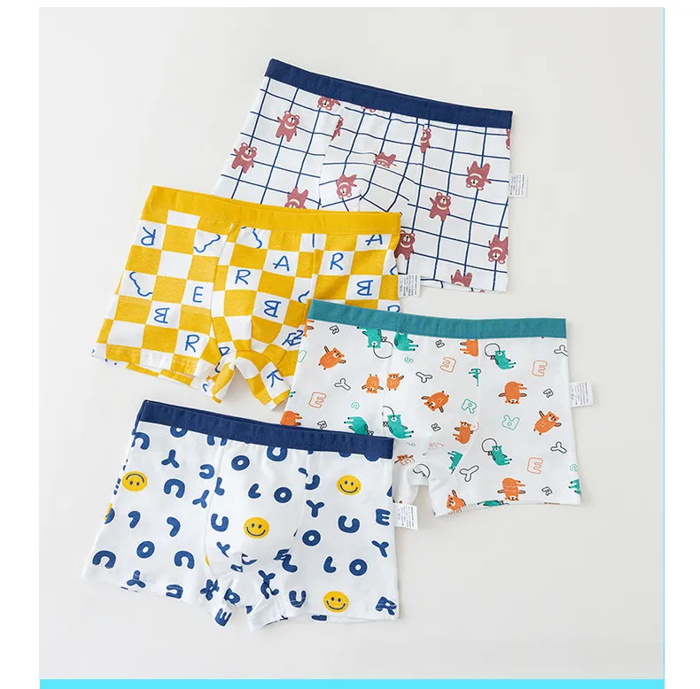 Nouveaux sous-vêtements pour garçons en gros sous-vêtements en coton pour enfants boxers pour hommes boxers pour étudiants en coton pour enfants garçons_voghion.com