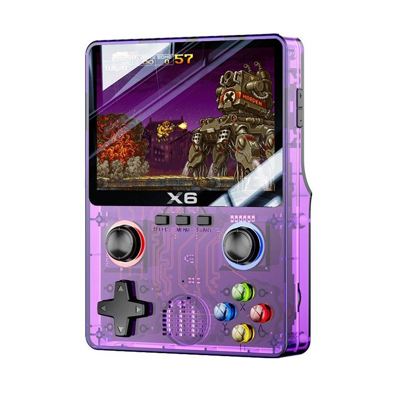 Video Game Consoles X6 Game Console HD 3.5 Inch Screen PSP Handheld Game Console Dual Joystick GBA Arcade Simulator_voghion.com