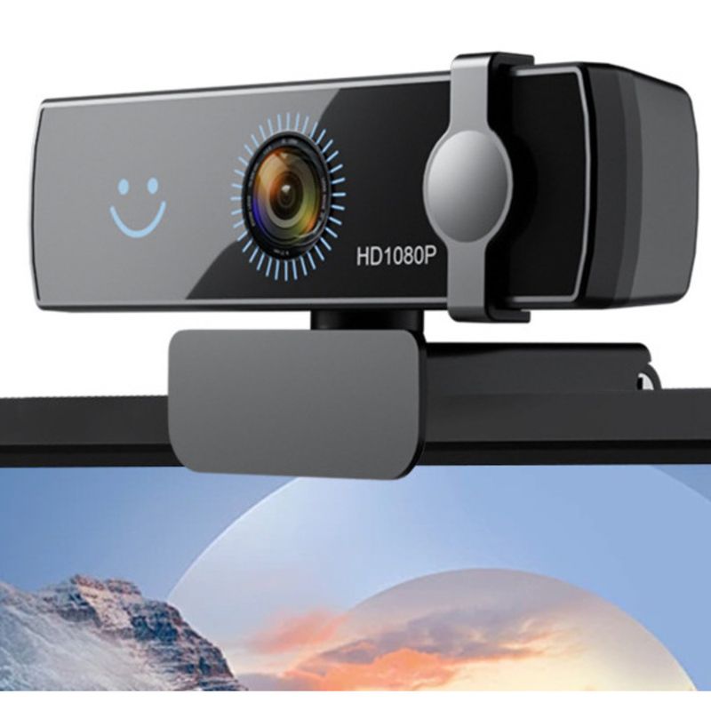1080P HD USB Webcam With Facial Recognition & Microphone - Driver-Free, Plug-and-Play For Computers_voghion.com