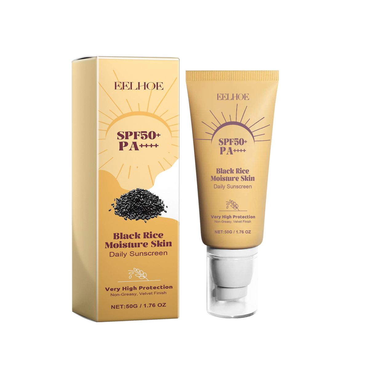 EELHOE Black Rice Moisturizing Cream Isoleert UV-stralen, hydrateert, verfrist, verheldert en biedt bescherming_voghion.com