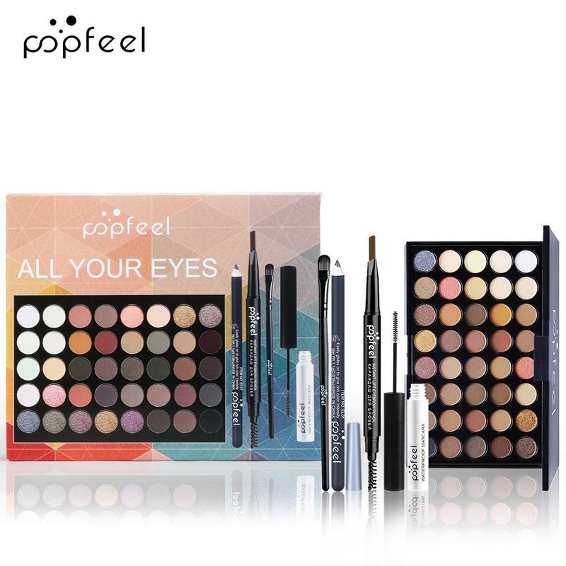 Make-up-Set Lidschatten Brauenstift Mascara Eyeliner Augengesichtsset Kombination_voghion.com