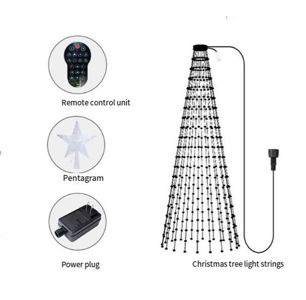 Weihnachtsbeleuchtung APP smart weihnachtsbaum lichter Bluetooth fantasie punkt steuerung leder linie lichterkette neon lichter urlaub LED_voghion.com