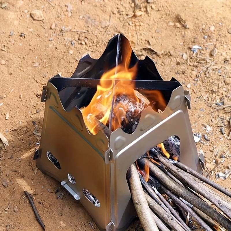 Lassen Sie es sich nicht entgehen! Mit dem tragbaren, runden Holzkohleofen aus Edelstahl können Sie ganz einfach ein mobiles Festmahl mit Holzkohlefeuer zubereiten._voghion.com