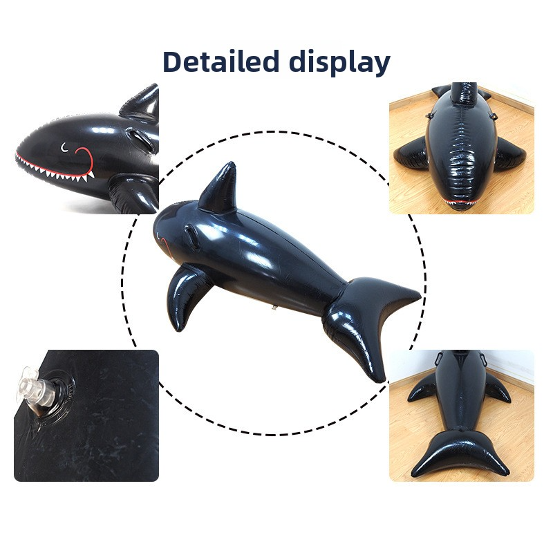 Flotador inflable gigante de tiburón para piscina, de PVC resistente, para adultos (diseño realista, 180 cm, asiento antideslizante)_voghion.com