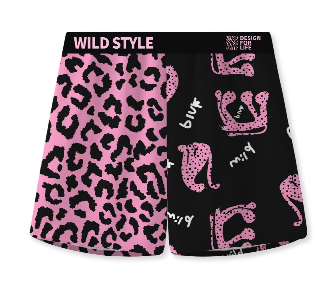 Men's Underwear 2025 Hot Men's Arrow Pants Pink Leopard Print Home Casual Loose Trendy Woven Boxer Briefs Men Wholesale_voghion.com