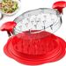 Manual Meat & Vegetable Shredder - Plastic Kitchen Tool For Pulled Chicken, Pet Food & Salad Prep (Red/Black, Compact Design)_voghion.com