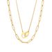 Double Layer Clavicle Chain Female Handcuffs Necklace Stainless Steel Couple Style Double Ring Pendant Necklace_voghion.com