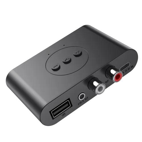 Bluetooth 5.0 Ses Alıcısı U Disk RCA 3.5mm 3.5 AUX Jakı Stereo Müzik Kablosuz Adaptörü Mikrofonlu Araç Kiti Hoparlör Amplifikatörü İçin_voghion.com