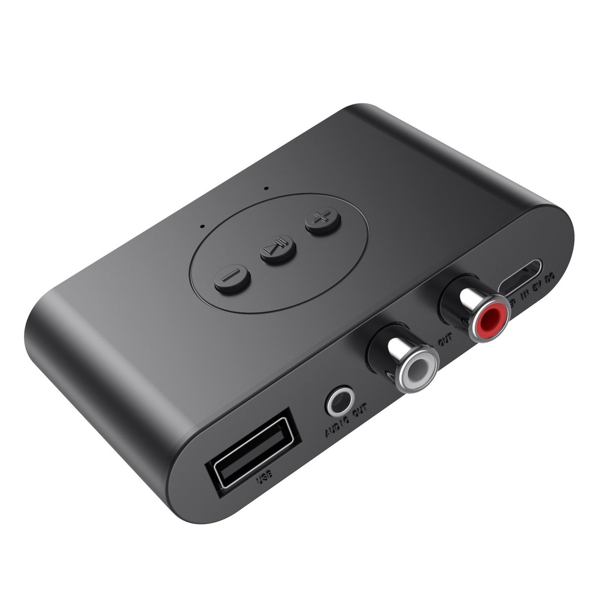 Bluetooth 5.0 lydmottaker U-disk RCA 3,5 mm 3,5 AUX-kontakt stereomusikk trådløs adapter med mikrofon for bilmonteringssett med høyttalerforsterker_voghion.com