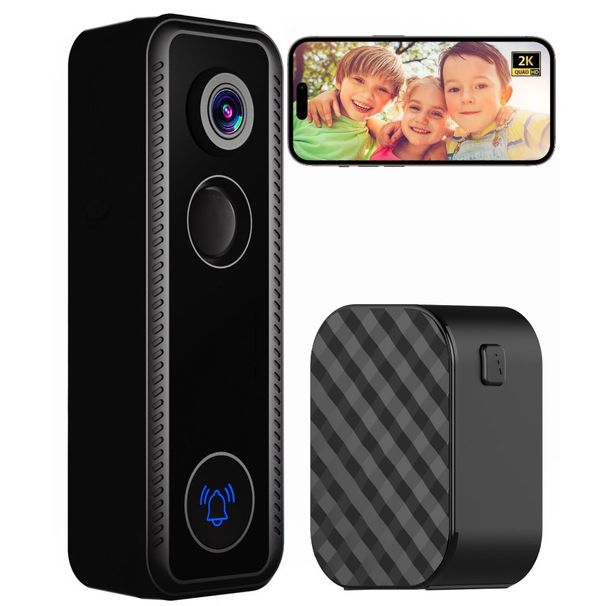 2k Video Doorbell Wireless Home WiFi HD Infrared Niht Vision Intercom Smart Remote Monitorin Capable of Camera_voghion.com