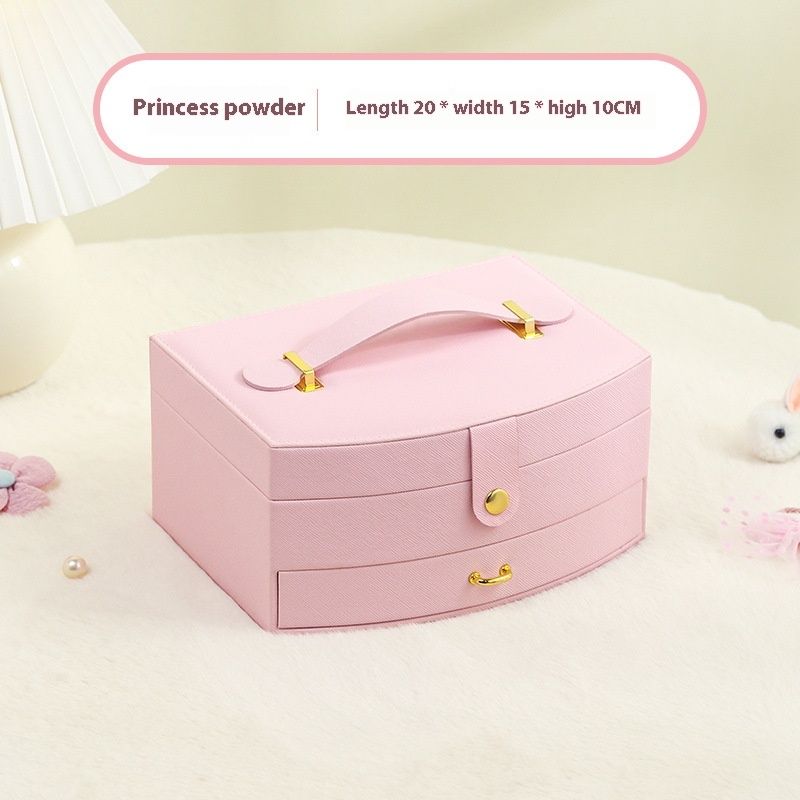 Children's Accessory Storage Box, PU Double-layer Drawer, Girl Princess Birthday Gift, Hair Clip, Headband, Jewelry Box_voghion.com