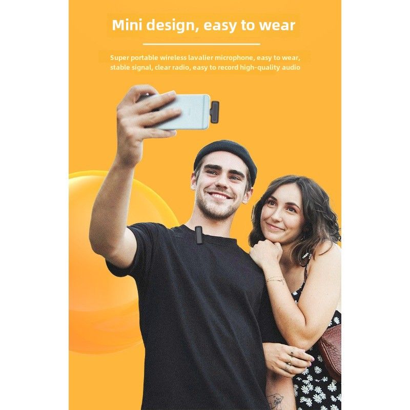 Wireless collar microphone J13 one for two with charging compartment, live broadcast radio recording noise reduction_voghion.com