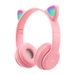 Kinder Kopfhörer Wireless Bluetooth Headset LED Lichter Katze Ohr Kopfhörer_voghion.com