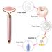 Rouleau de massage facial électrique en quartz rose, outil de massage vibrant pour le visage et le corps, soins de la peau, lifting, raffermissement, barre de beauté pour femmes_voghion.com