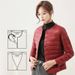 Women's Clothing thin winter coats jacket short round neck V neck long sleeve lining solid color large size simple jacket_voghion.com