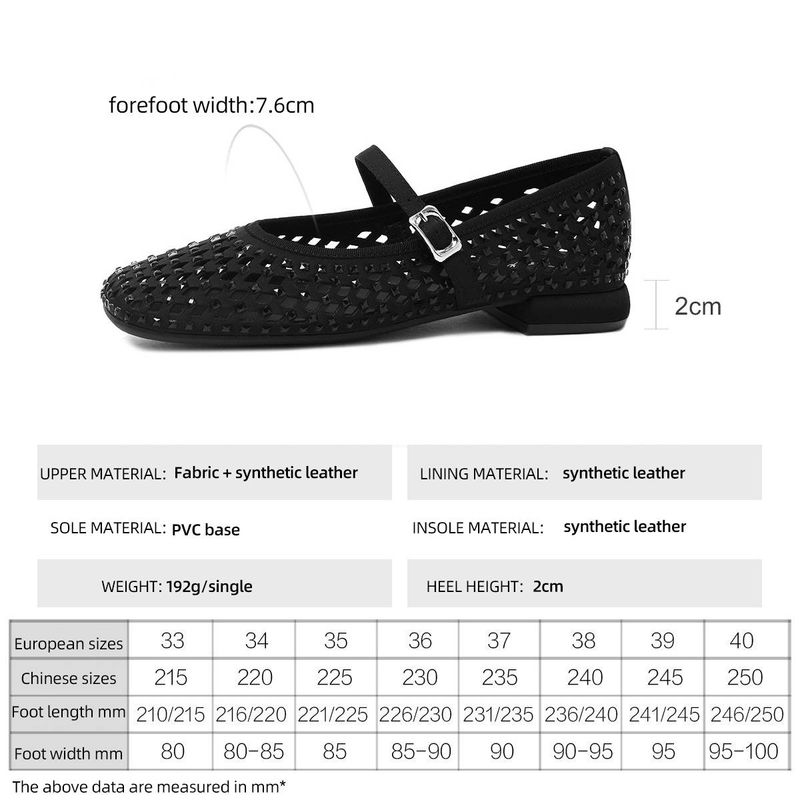 Pantofi Mary Jane Cameido [cu talpă goală și respirabilă], cu talpă goală, model diamant, pentru femei. Pantofi cu toc gros și o singură baretă, cu toc jos, pentru vara anului 2025_voghion.com
