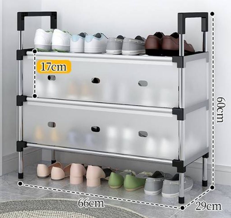 Family Organizer 5 Tier Space Saving Shoe Rack Easy Assembly Slim Design For Entryway Closet_voghion.com
