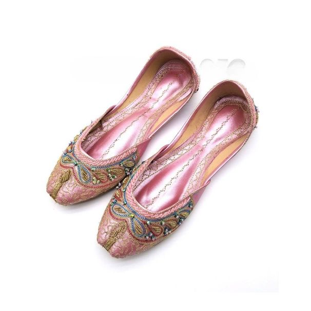 Damesschoenen Leren schoenen Dames ronde neus Platte schoenen met kralenborduursel_voghion.com