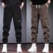 Herbst-Winter-Stil Herren Casual Fleece gefüttert Dicke Cord Sweatpants Stilvolle Jogger Lose Haremshose_voghion.com