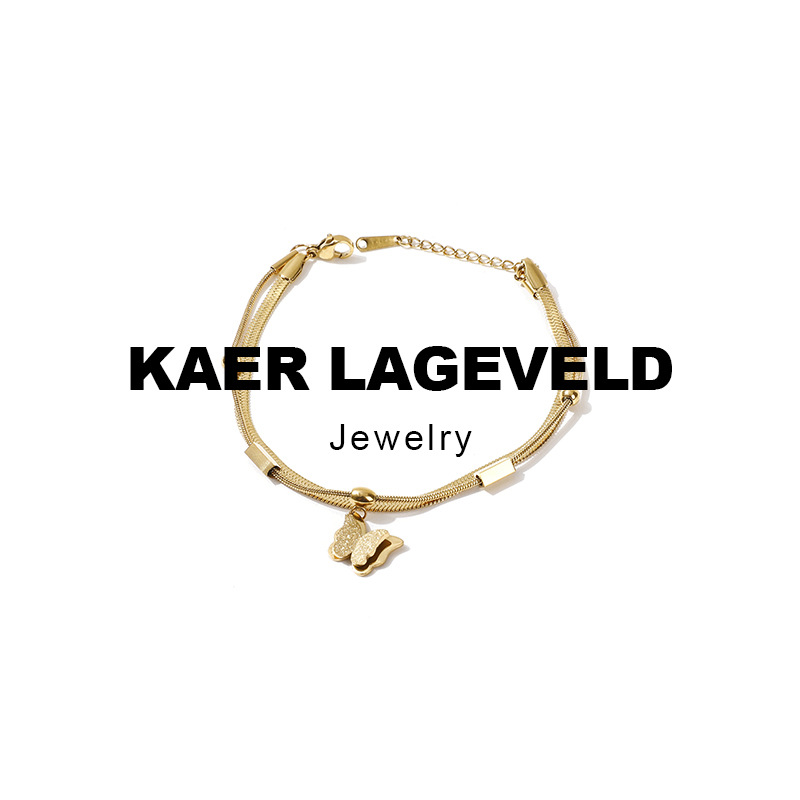 Semplice e alla moda, versatile bracciale in acciaio al titanio serie farfalla con lusso leggero e stile coreano di fascia alta_voghion.com