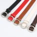 women's holeless round buckle belt, simple and versatile, fashionable thin belt, student jeans belt  _voghion.com