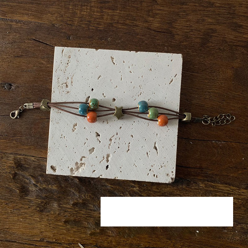 Handmade Chinese retro beaded bracelet ins niche design natural stone bracelet accessories 2023 new style hand jewelry_voghion.com