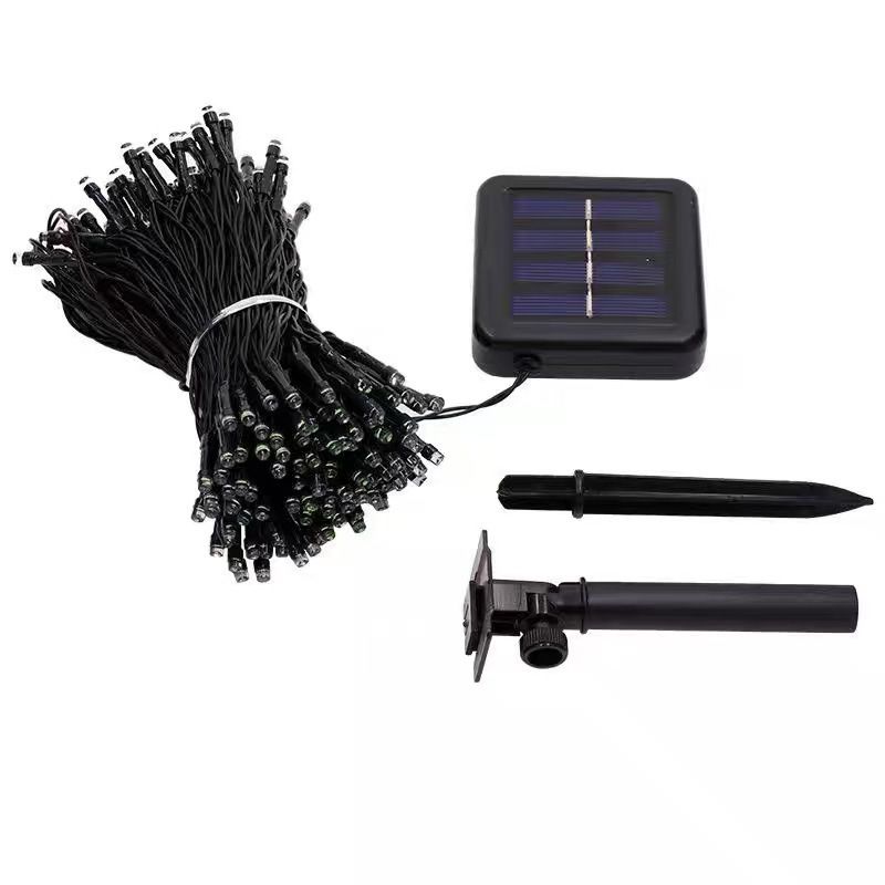 12 m 100 LED-Solarlichterkette mit Fernbedienung, 8 Beleuchtungsmodi, IP65 wasserdicht, 3000 K Warmweiß und mehrfarbig, dekorative Lichterkette für den Außenbereich_voghion.com