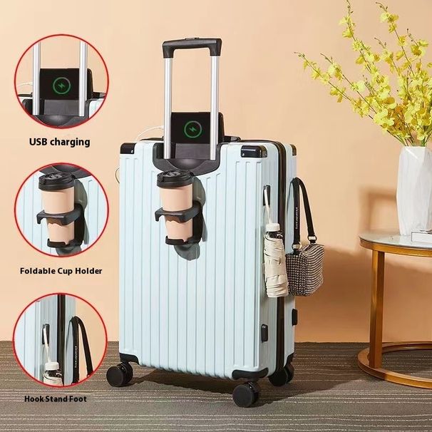 20 valigie ispessite in versione coreana con grande capacità per uomini e donne, trolley per studenti, ruota universale da 26 pollici_voghion.com