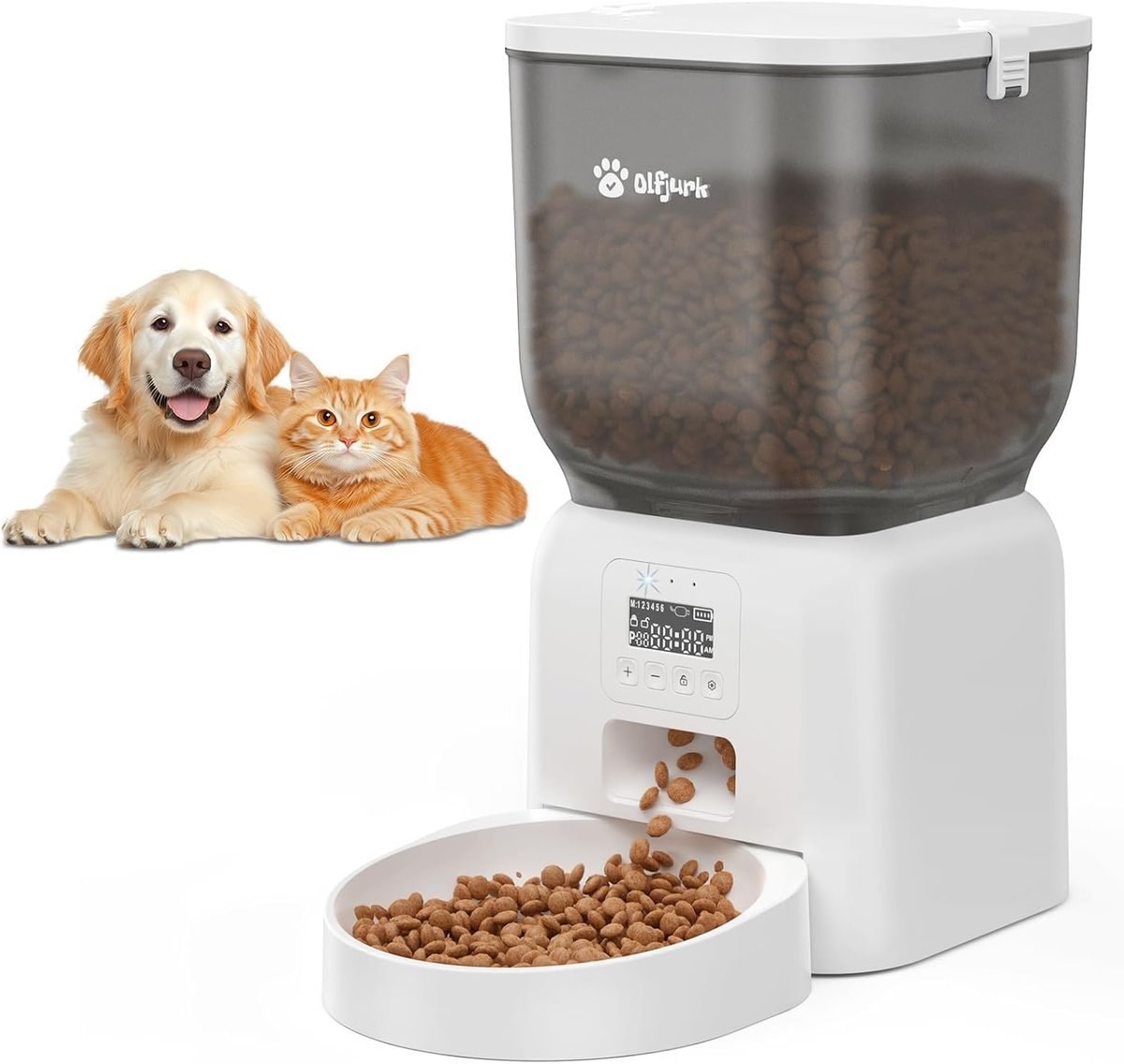 Futterautomat Katze, Olfjurk 4L Katzenfutter Automat Cat Feeder - Automatischer Futterspender, 1-6 Mahlzeiten Für Katzen Und Kleine Mittelgroße Hunde_voghion.com