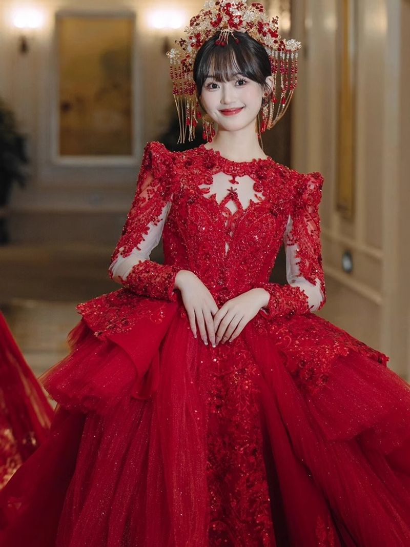 Women's Clothing New Bride Tail Heavy Industry Out Of The Door Yarn Advanced Small Women Long Sleeves_voghion.com