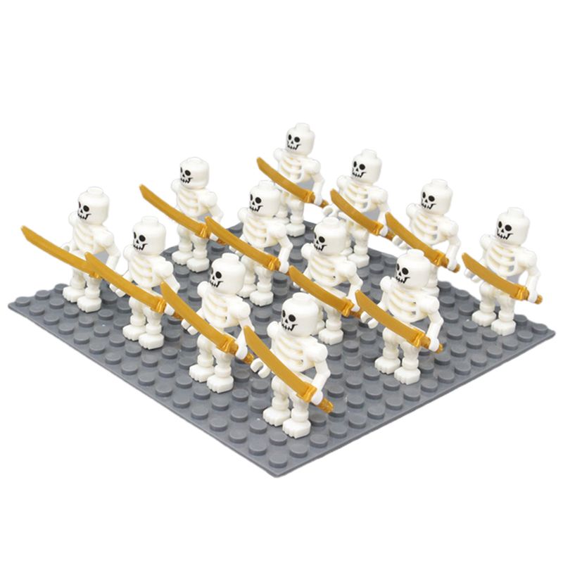 Jinleiou 12Pcs Skeleton Warriors Corps Building Blocks Model Toys Collection Supplies_voghion.com