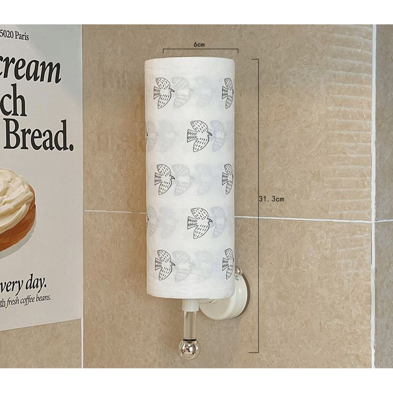 Suction Cup Kitchen Towel No-Drill Cabinet Hanger Plastic Wrap Storage Lazy Rag Hanging Rod Roll Paper Holder_voghion.com