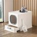 Leak-proof Enclosed Cat Litter Box Pull Drawer Kitten Training Toilet With Scoop And Lid Anti-Splashing_voghion.com