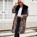 Women's Extra-Long Faux Fur Coat With Detachable Faux Fur Collar – Leopard Print Winter Elegant Overcoat_voghion.com