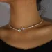 Pronta consegna Moda Rhie Cuore Semplice Aperto Collare Dorato Per Le Donne Choker Collana Gioielli_voghion.com