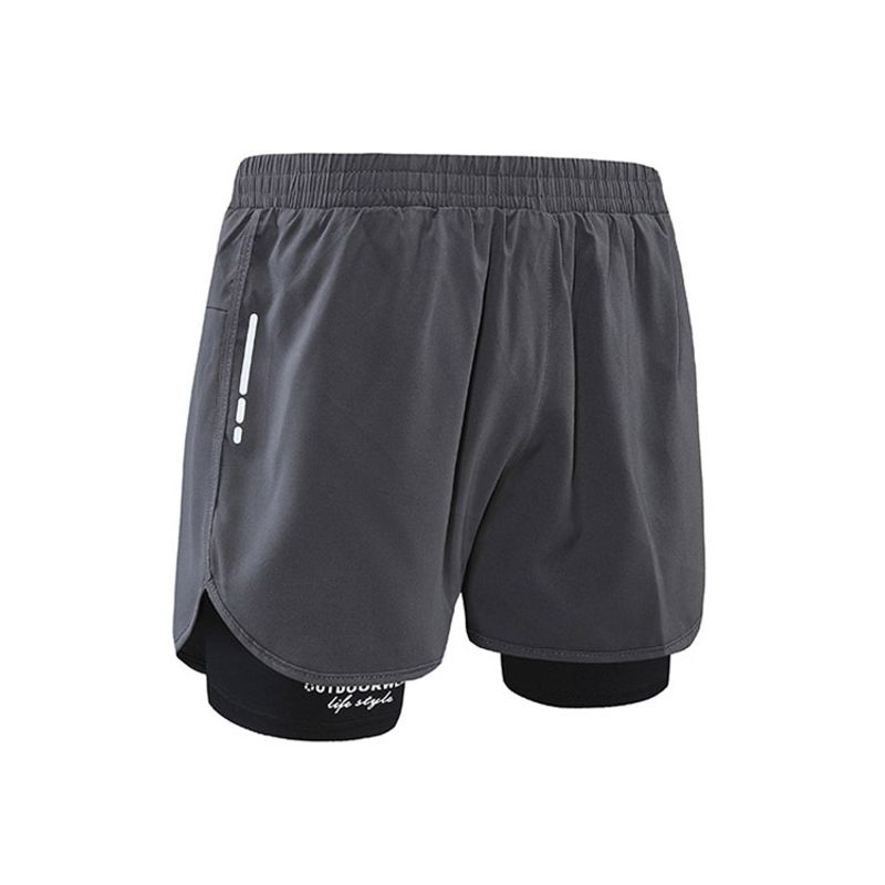 Zomer anti-ongemakkelijke shorts, casual hardloop- en sportbroek voor heren, snel drogende fitnessvoering, dubbele laag platte hoek_voghion.com