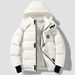 Unisex Retro Puffer Jacket – Oversized Hooded Winter Coat With Quilted Polyester Fill (Black/White)_voghion.com