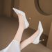 760 6 New Light Luxury Lace High Heels Women's Design Niche Temperament Pointed Stiletto Single Shoes_voghion.com