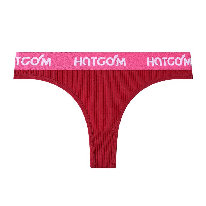 Women's Intimates Low Waist Pure Cotton Bottom Crotch Briefs Pink Elastic Band Breathable Threaded Panties_voghion.com