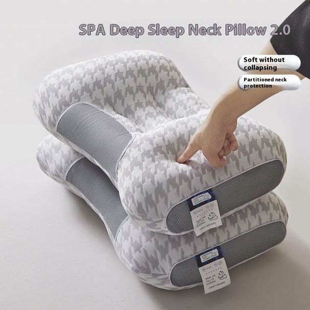 2025 New Houndstooth Large Honeycomb Spa Massage Neck Support Adult 3D Sleep Pillow Core For Single Home Use_voghion.com