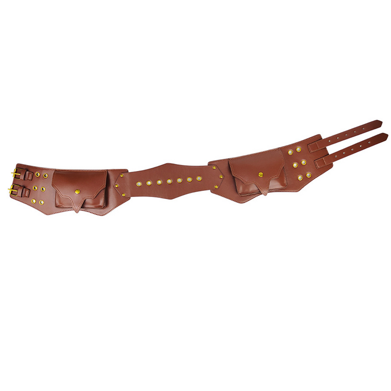 Western Cowboy-Stil Doppelschnalle Metall Niet dreidimensionale Ledergürtel Persönlichkeit Trend Freizeit Mini Gürtel_voghion.com