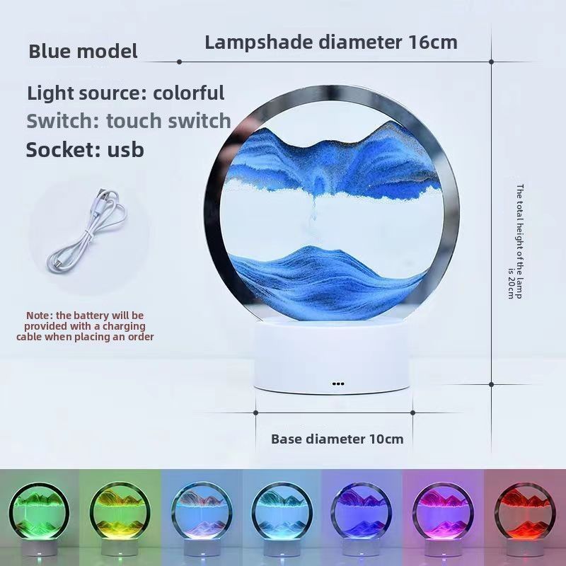 Quicksand Painting Night Light Hourglass Ornament Office Desktop Study TV Cabinet Home Decoration Gift Table Lamp_voghion.com