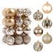 Lillian In Stock 6cm 24 Champagne Irregular Hanging Ornaments Set Christmas Tree Decoration Balls_voghion.com