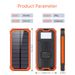 20000mAh Solar Power Bank With 10W Fast Charging, Portable Outdoor Camping Battery Pack For Hiking, Travel, Emergency (Black/Black-Orange)_voghion.com