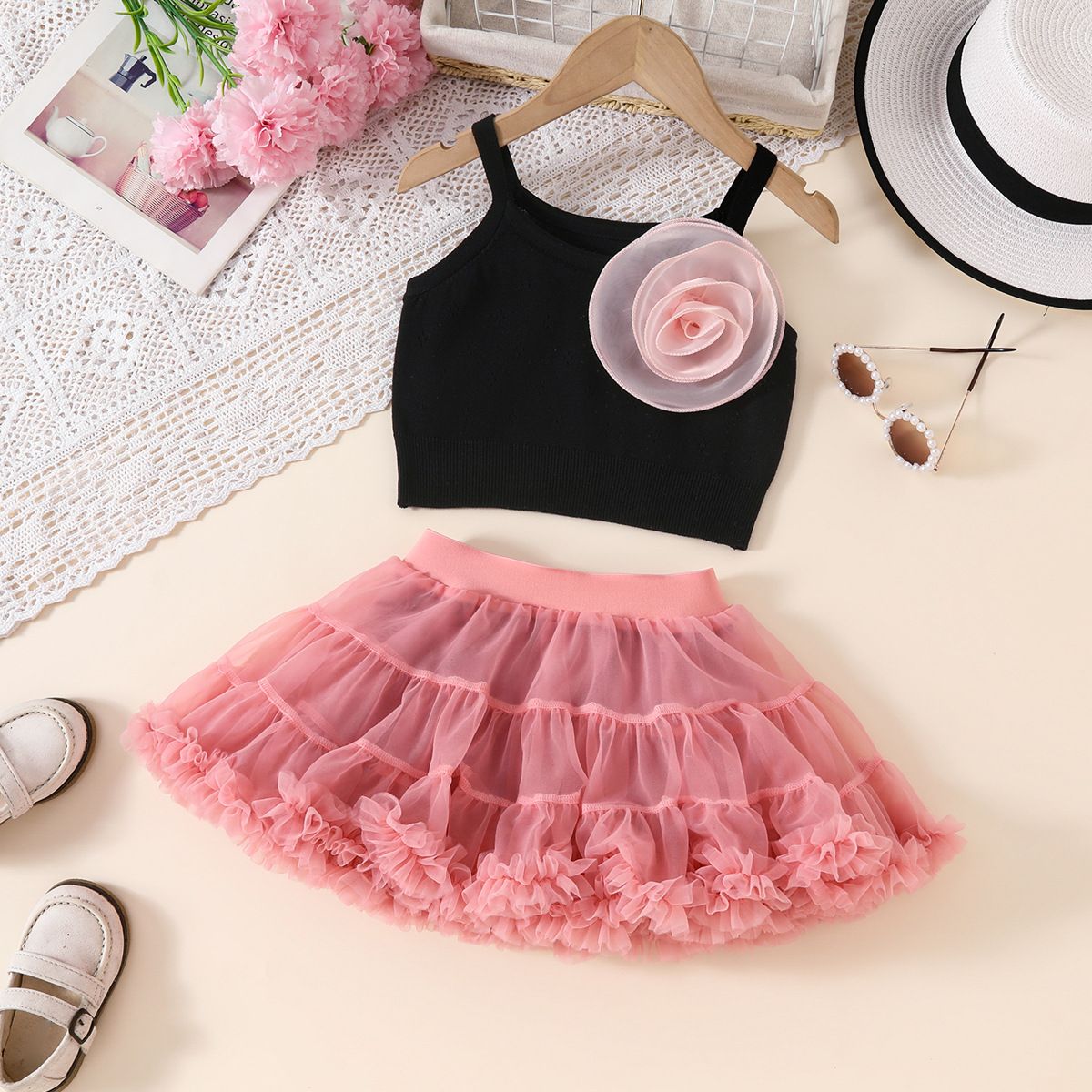 Falda tutú para madre e hija, suéter para niñas, chaleco, falda pastel, traje con tutú y estilo_voghion.com