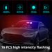 16LED Universal Warning Led Car Lamp RGB Strobe Flash Light Auto High-power Changeable Radio Signal Emergency Police_voghion.com