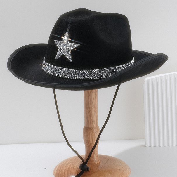Cappello da cowboy western unisex con tesa larga e cintura larga, adatto per feste in spiaggia._voghion.com